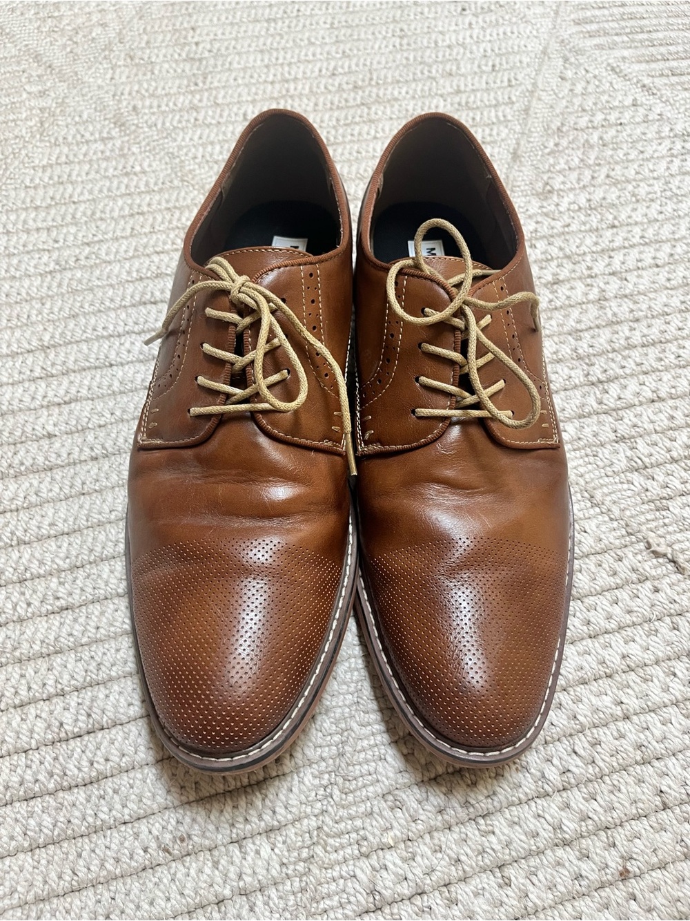 Men's Madden Brown Leather Lace-Up Dress Shoes
